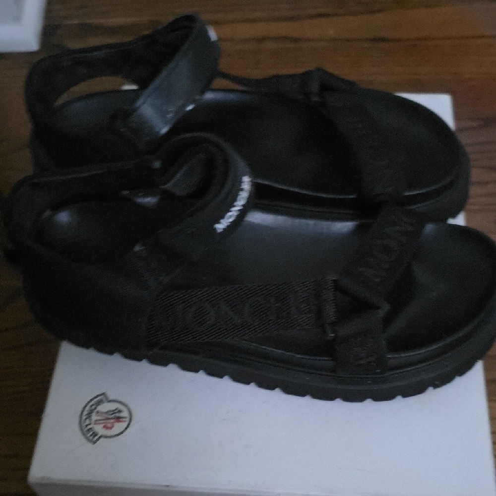 Moncler Black Strapped Sandals - Picture 6 of 6